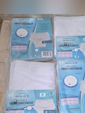 4 Pk Avancé Reusable Waterproof Cotton Unisex Incontinence Underwear Med 36-41"